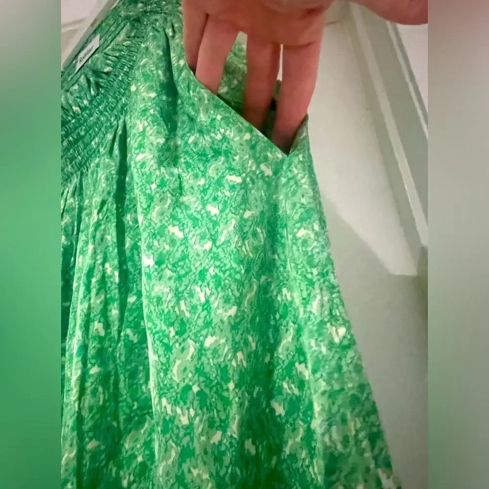 NWOT Rodebjer Hayly Maxi Skirt XS (fits up to Med IMO) green and white